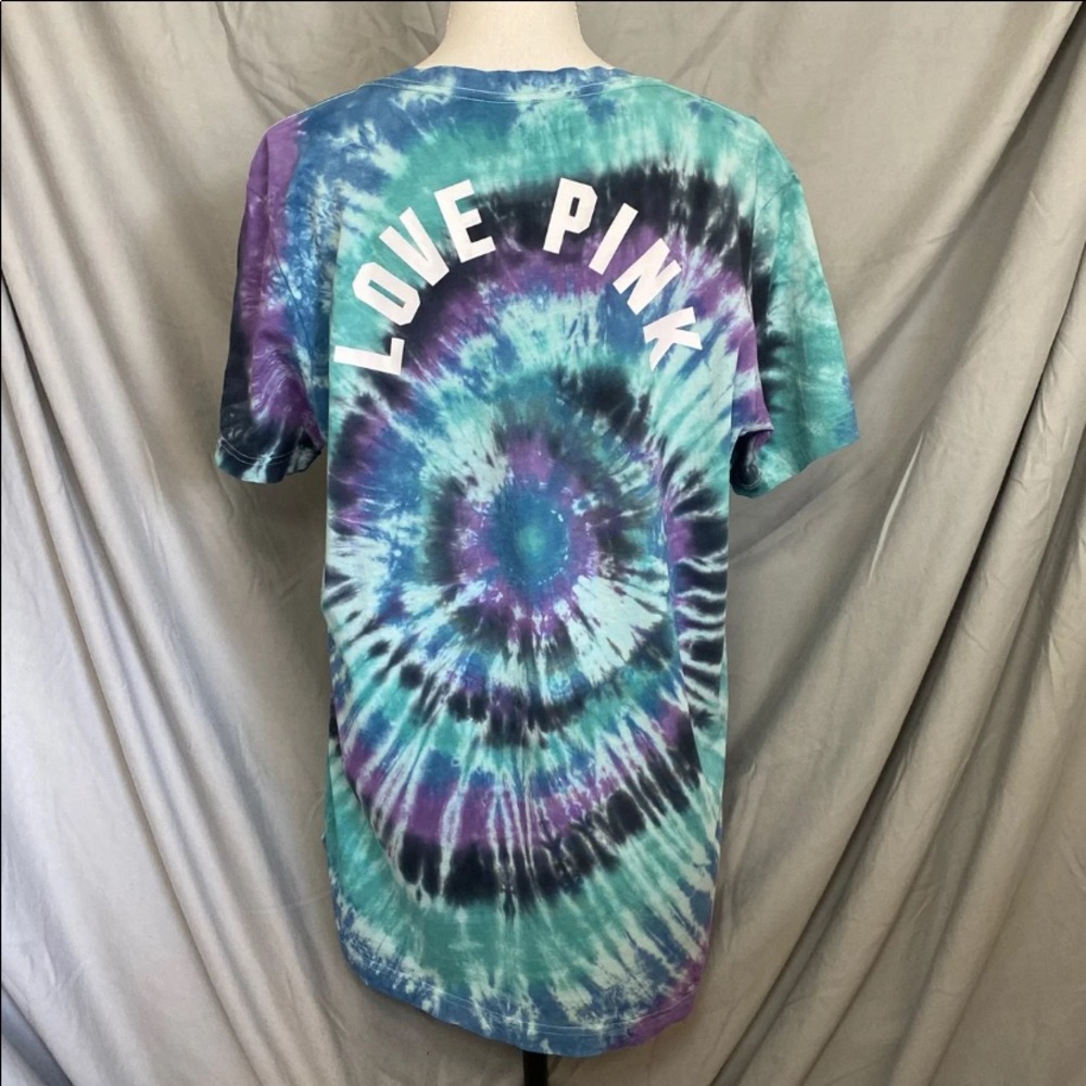 🍄VS PINK Unique Custom Tie Dye Campus Tee - Picture 4 of 10